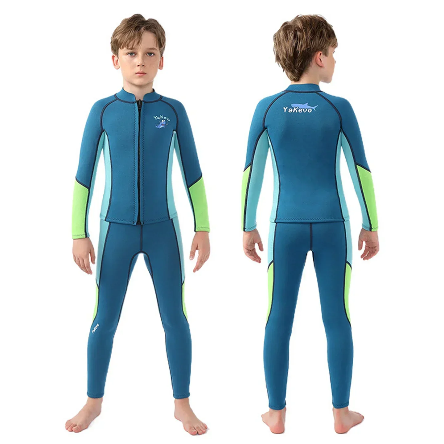 Winter Children's Diving Suit 2.5mm Neoprene 2-pieces Separated Wetsuit Boys Girls Long Sleeved Surfing Snorkeling Swimsuit