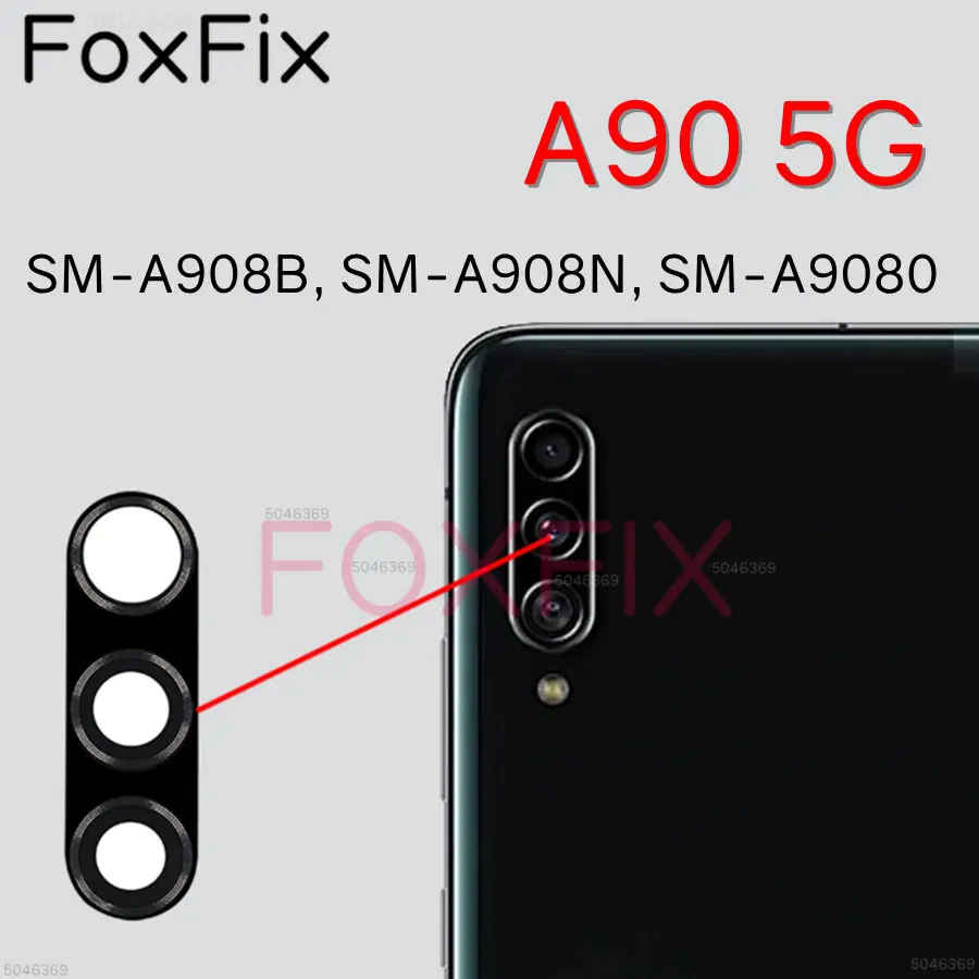 For Samsung Galaxy A90 5G Back Camera Glass Lens Replacement A908 SM-A908B SM-A908N Rear Camera Lens With Adhesive Sticker