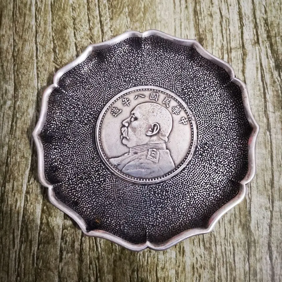 Антиквариат и искусственные предметы, предмет для сбора утечки, серебряный доллар, большая голова дракона, Океанский подстаканник, тарелка для украшения