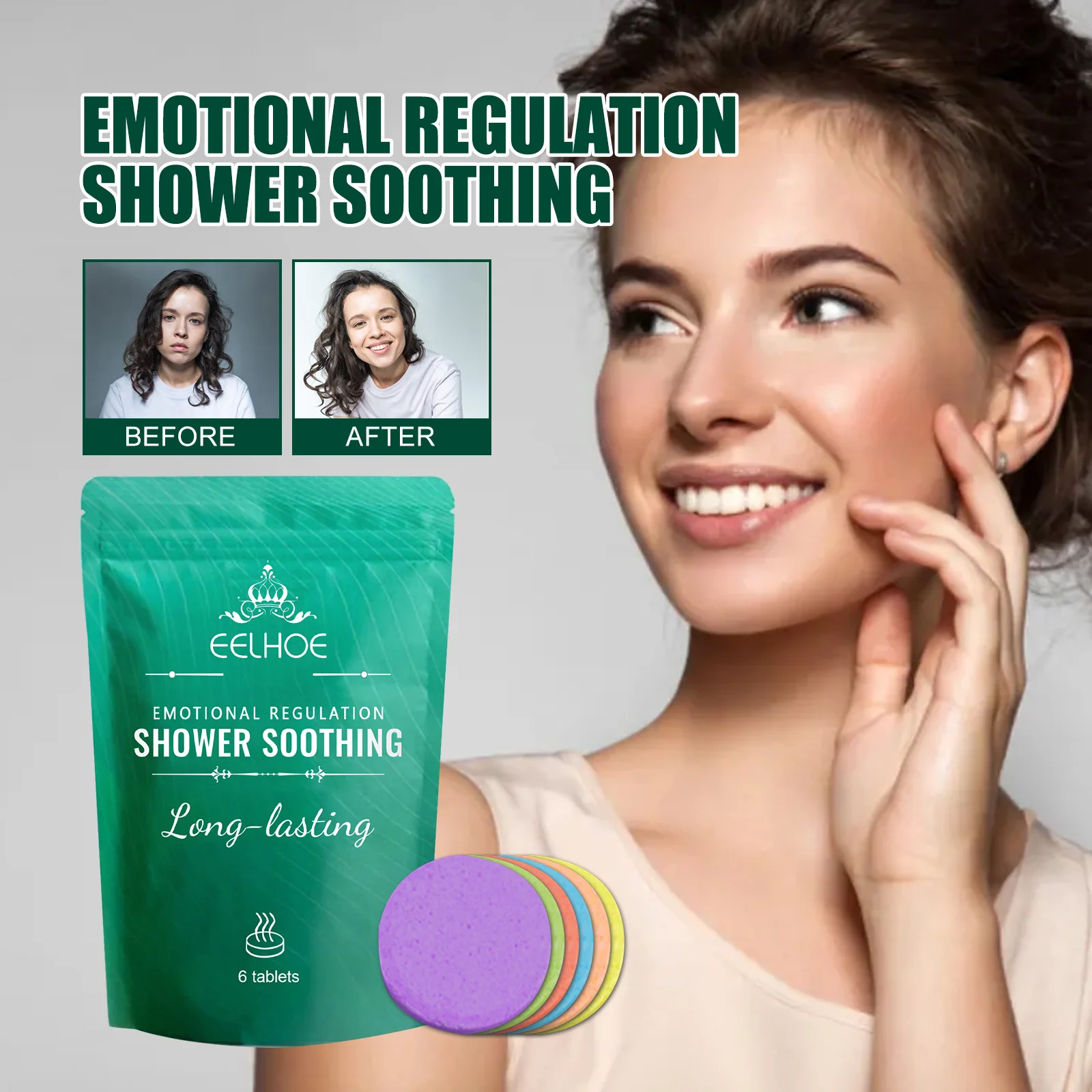 6pcs Shower Steamers Aromatherapy Home Spa Lavender Rose Relax Body Mental Relaxation Clean Bath Products Shower Steamers Tablet