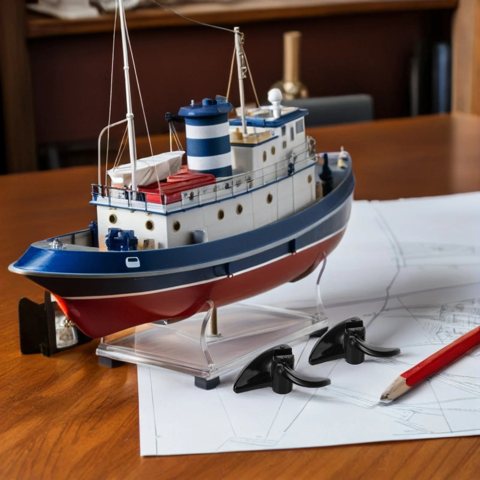 

2 Pcs Ship Model Propeller D32mm 2-blade Props Car Propellers Motor Shaft 2-vanes