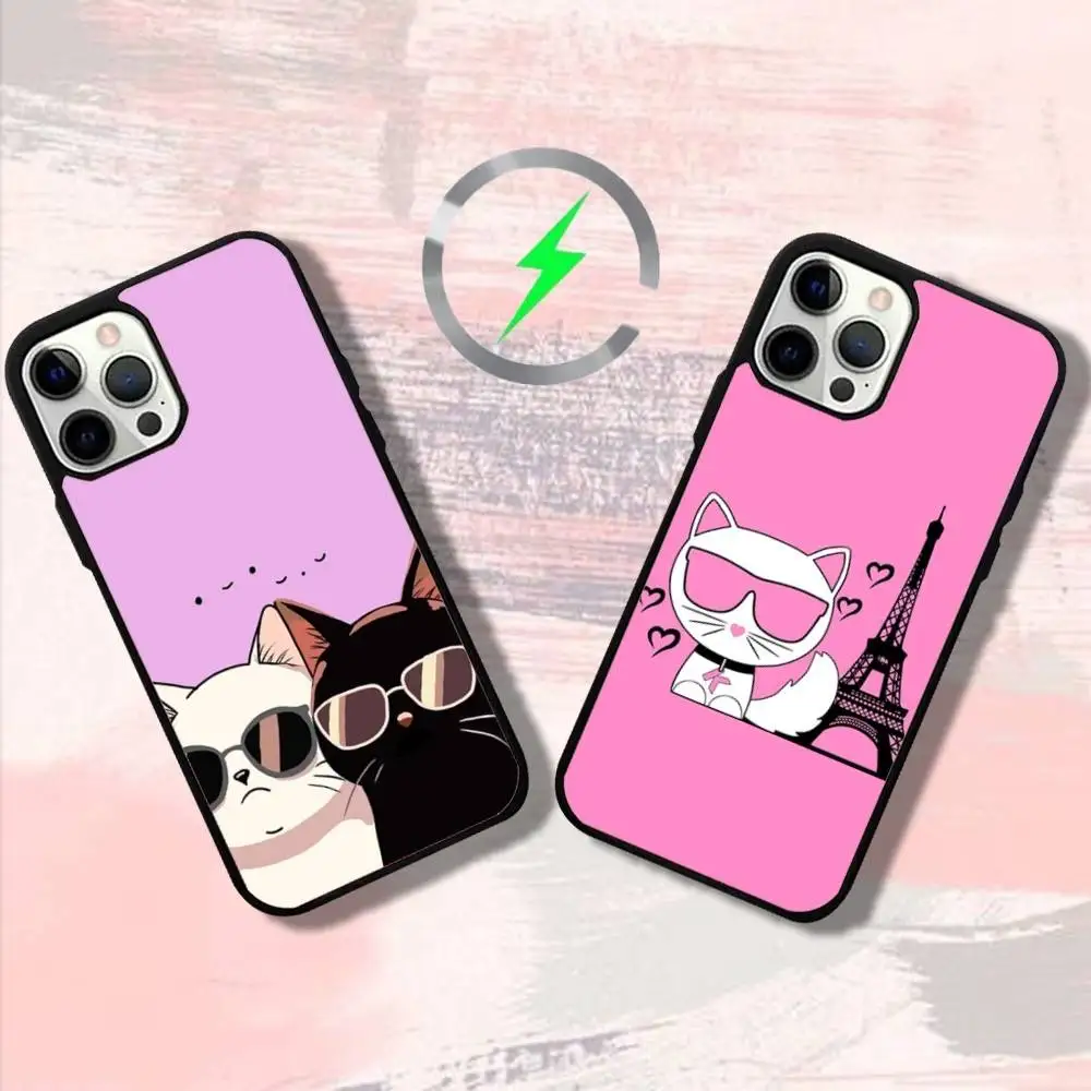 

Cool Fashion Cat Phone Case For iPhone 16,15,14,13,12,11,Pro,Max,Plus,Mini,SE4,E Magnetic Magsafe Wireless Charging