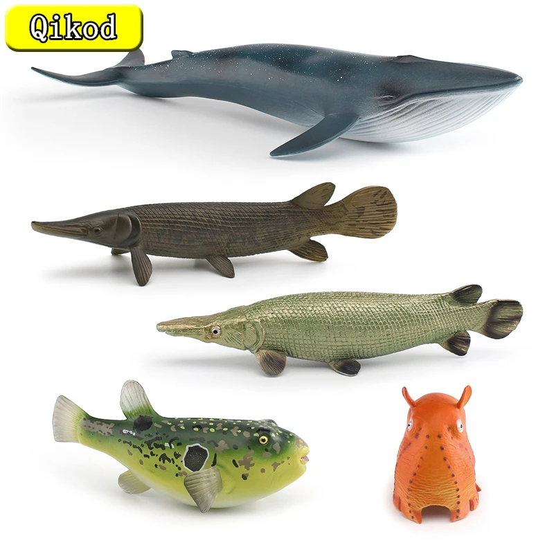 Simulate Marine Animal Models Seabed Creatures Blue whales ,Crocodiles, Eels,Pufferfish,Small flying Elephants,Octopus Ornaments