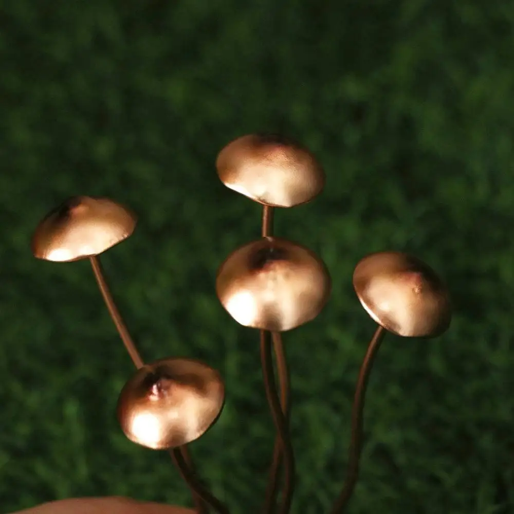 Charming Metal Mushroom Garden Stakes Rustic Unique Mushroom Garden Statue Handmade Mushroom Ground Decoration