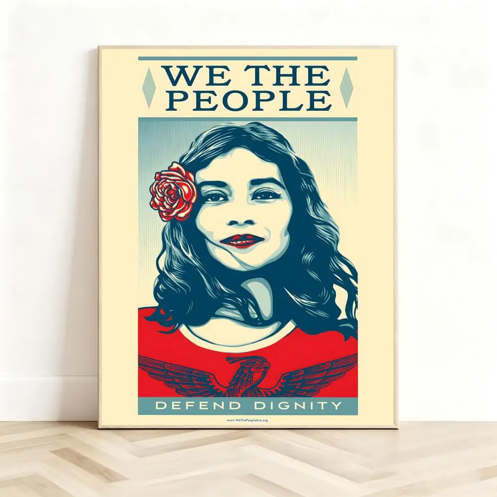 Street Artist Shepard Fairey Poster Classic Self-Adhesive PP Wall Sticker for Living Room Bar Decor Gift