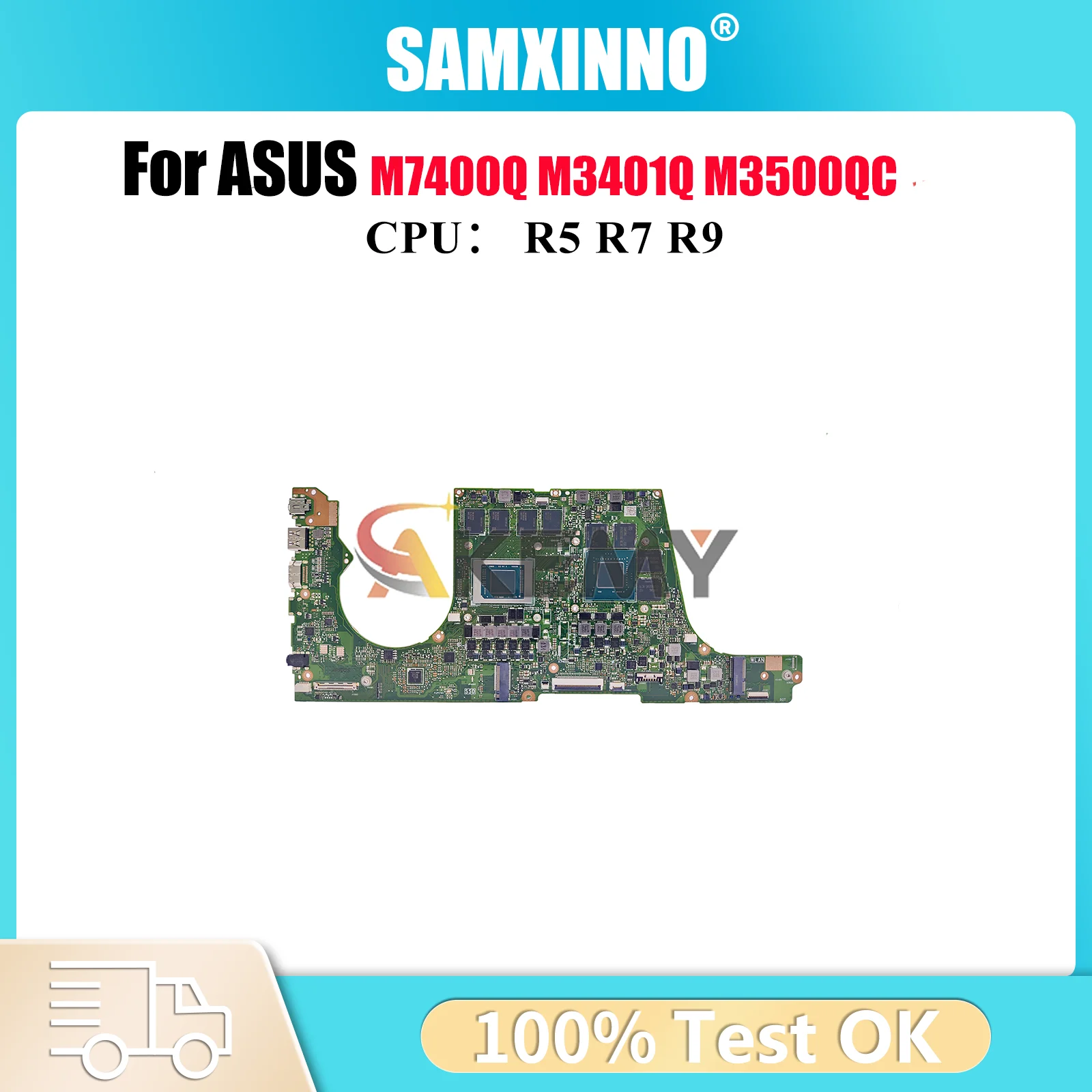 

M3500QC Laptop Motherboard For ASUS VivoBook D3500Q M7600Q M3400QE M3500Q M3401Q M7400Q M3400QC M3400Q Mainboard W/ R5 R7 R9 CPU