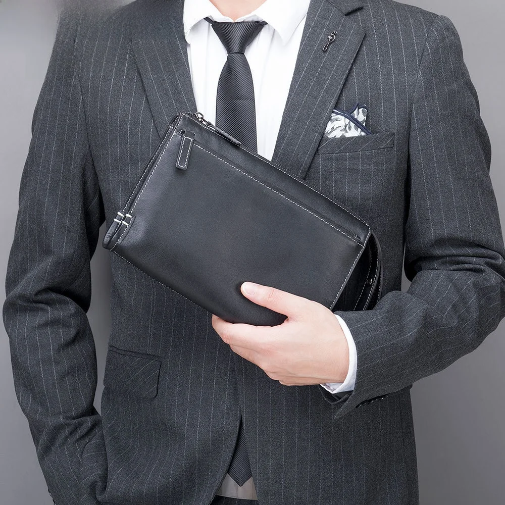 

Genuine Leather Handbag for Men Business Clutch Phone Case Korean Fashion Top Layer Cowhide Stylish Mobile Phone Bag for Men
