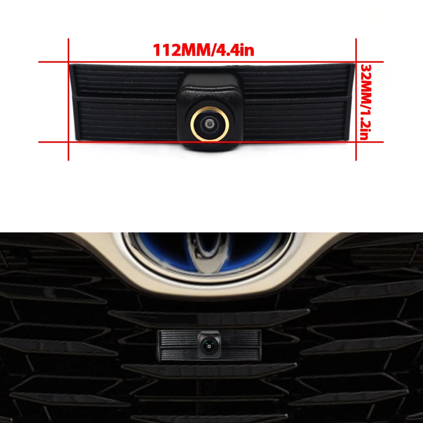 Golden Fisheye Lens Car Front View Camera For Toyota Highlander Kluger XU70 2020 2021 2022 2023 AHD 1080P Parking Front Camera