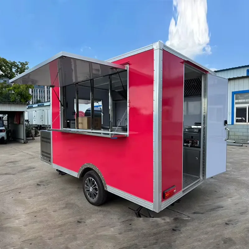 Ice Cream Food Truck 4.8m Axle Aluminum Body Insulated Compartments Soft Serve Machine Outdoor Use