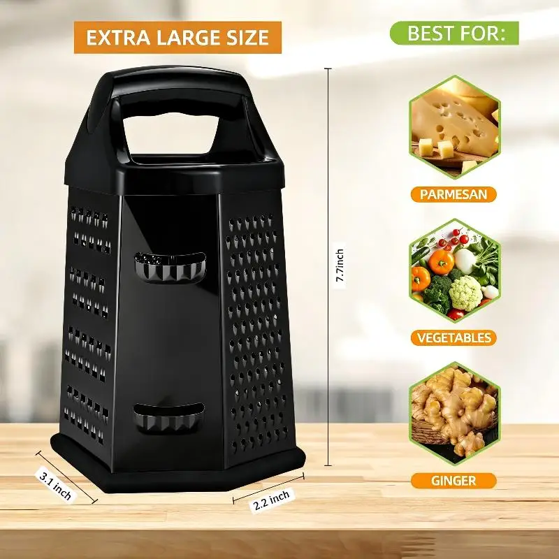 Multifunctional Vegetables Box Grater Stainless Steel 6 Sides Slicer Shredders Manual Cheese Potato Graters Kitchen Accessories