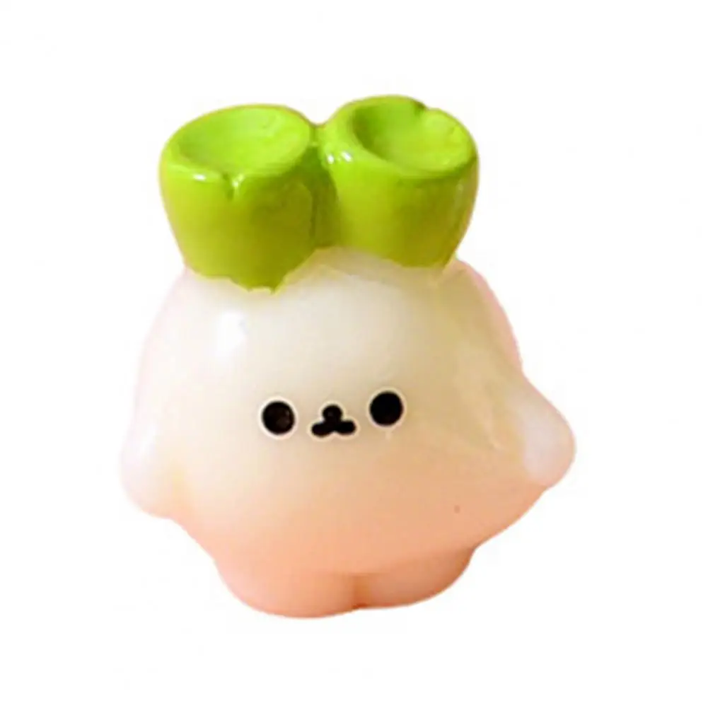 Miniature Figurine Gift for Friends Cute Tiny Vegetable Resin Miniature Ornaments Cartoon Scallion Figurines for Diy Dollhouse