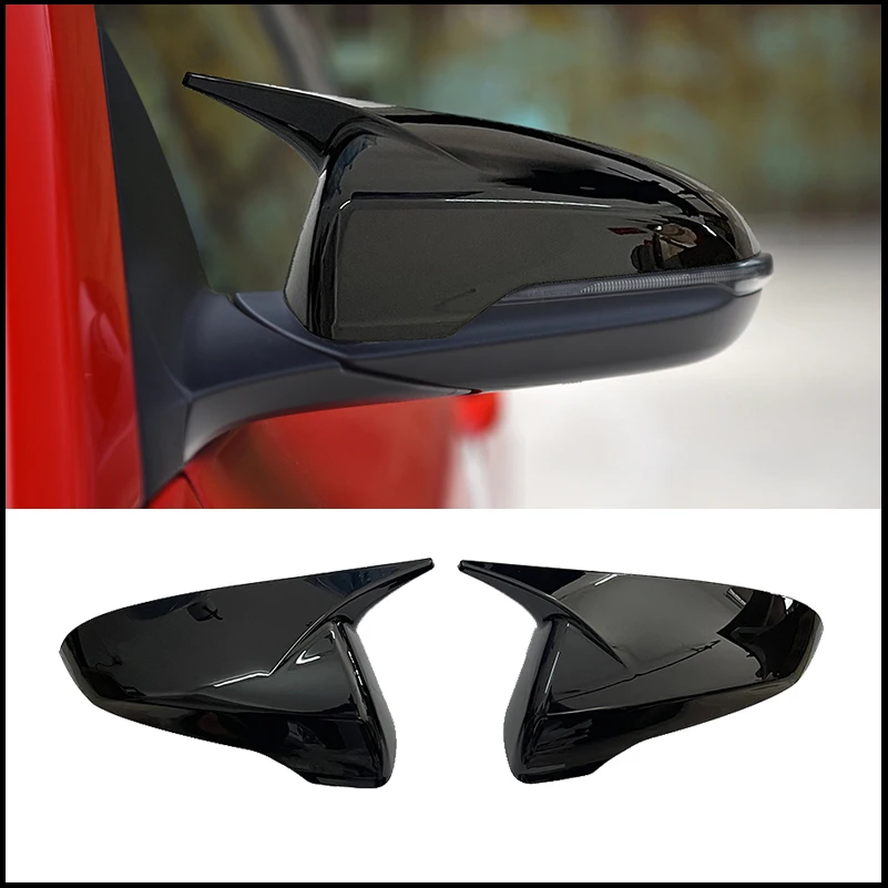 

Car Accessories For Hyundai Veloster 2018~2022 Rearview Mirror Cover Cap Housing Sticker Trim With Horn Auto Parts Styling