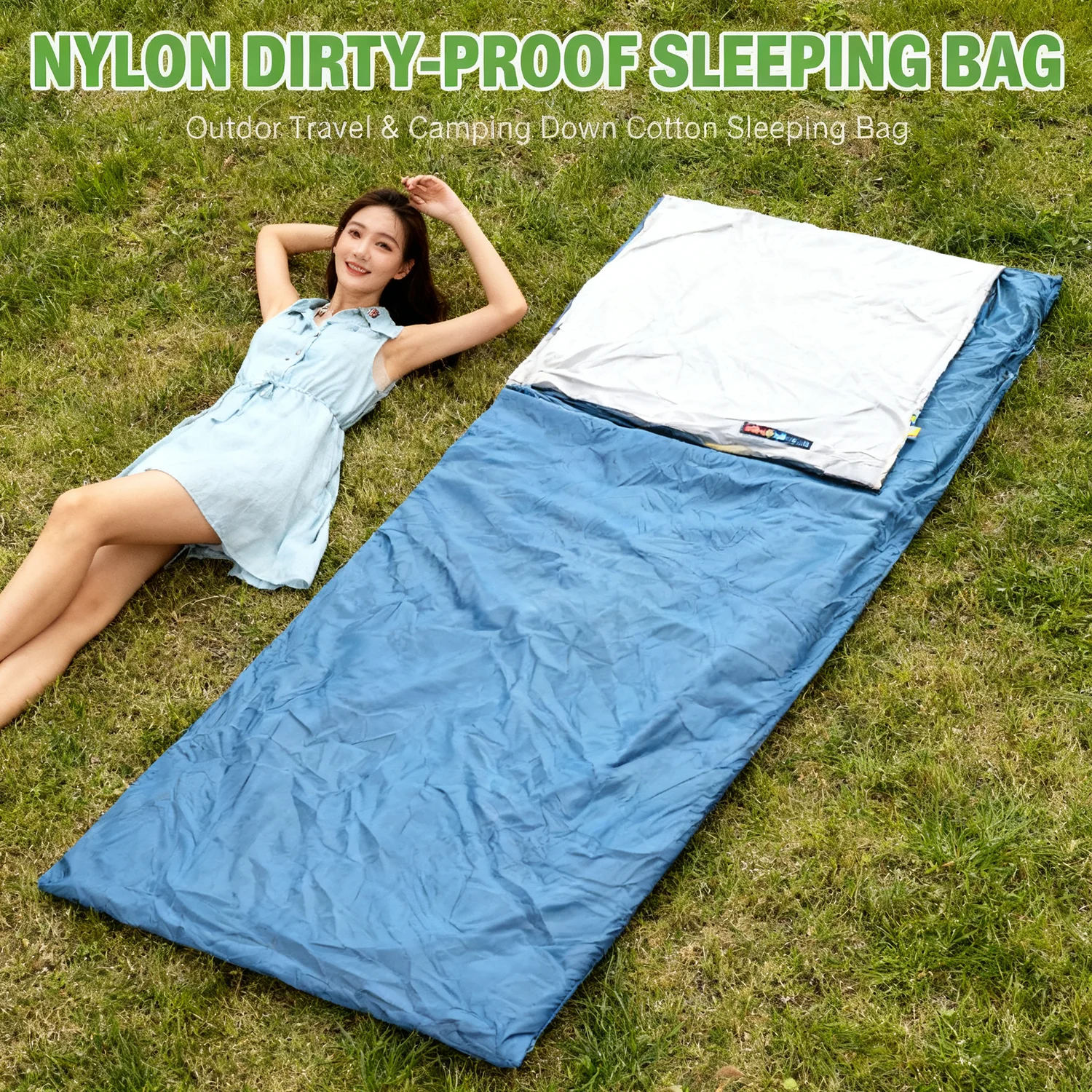 

Ultra Light Outdoor Down Cotton Sleeping Bag Nylon Spring Autumn Sleeping Bag can be machine washed and pieced together