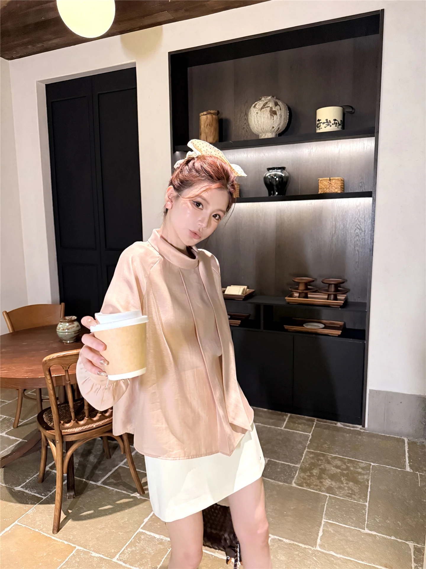 

Art Cheese Spring Casual Sle Long Sve round Ne Women's irt Chiffon Comfortable Loose Fit Warm Acetate Viscose Blend