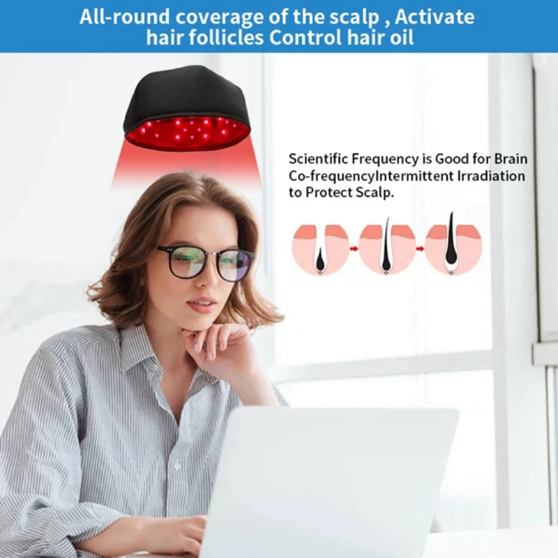 

ABAJ-Red Light Therapy Hair Treatment Thermal Cap With LED Flashlight For Fast Hair Growth Anti Hair