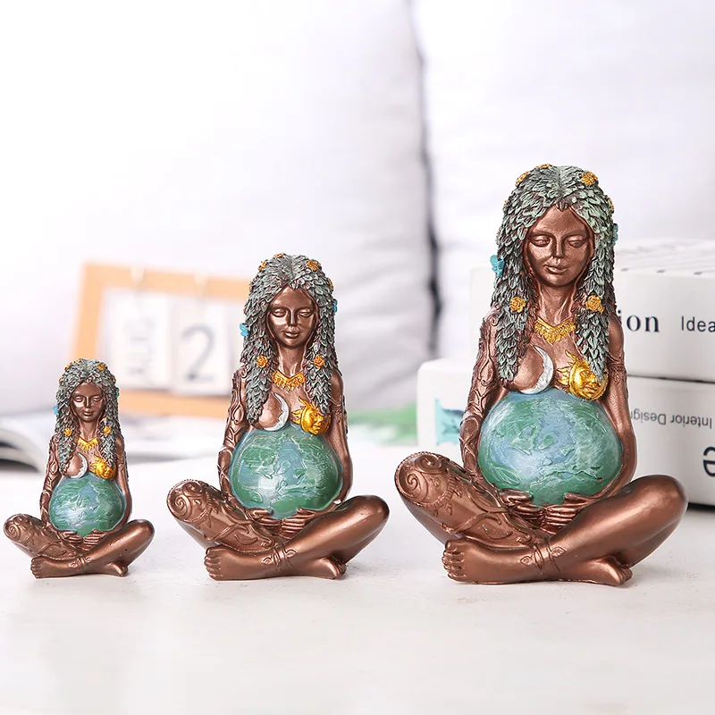 Mother Earth Statue Resin Artifact Decoration Mother Earth Art Goddess Statue Decoration Desktop Gift Room Decor