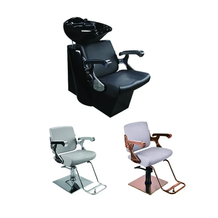 Hair salon furniture back washing unit salon ceramic basin beauty shampoo chair shampoo bed