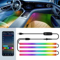 Car Interior Symphony LED Foot Light 36/48/72LED Ambient Foot Light Strip RGB Atmosphere Decorative Lamps App Remote Control