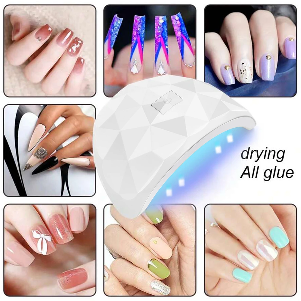 LED UV Nail Dryer Lamp Light For Nails Eyes Protection UV Lamp for Gel Nails Gel Nail Polish Curing Dryer Home Salon Tool