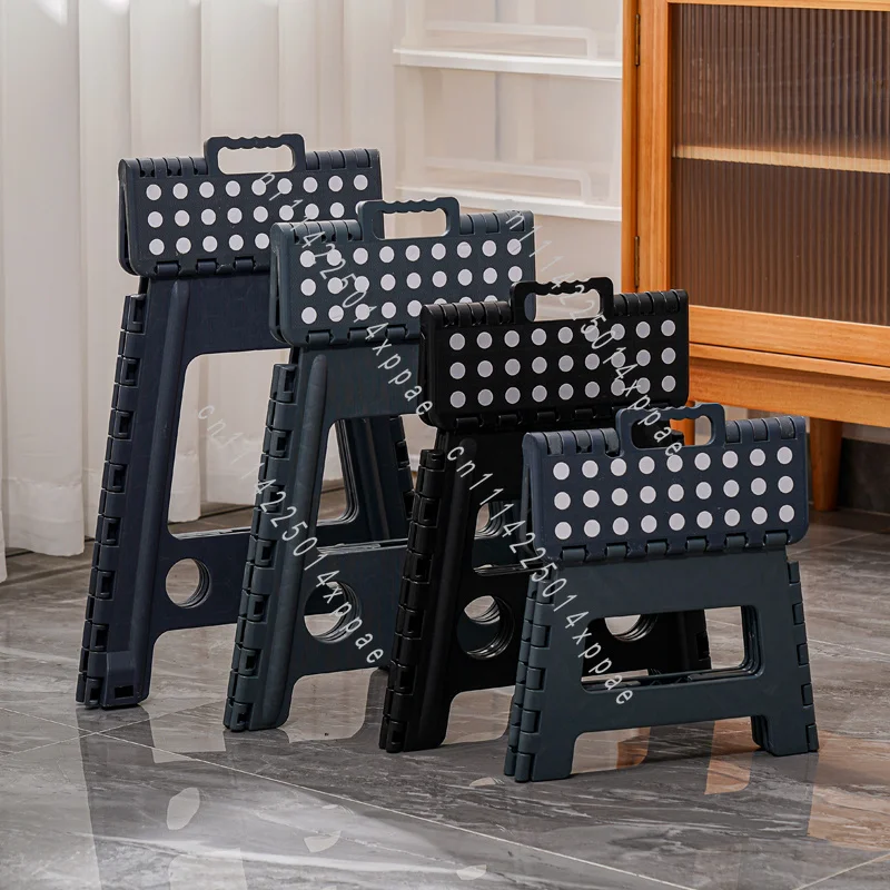 Table and Chairs Portable Bathroom  Outdoor Children's Small Folding Stool Plastic Thickened Adult Household Foldable Dining