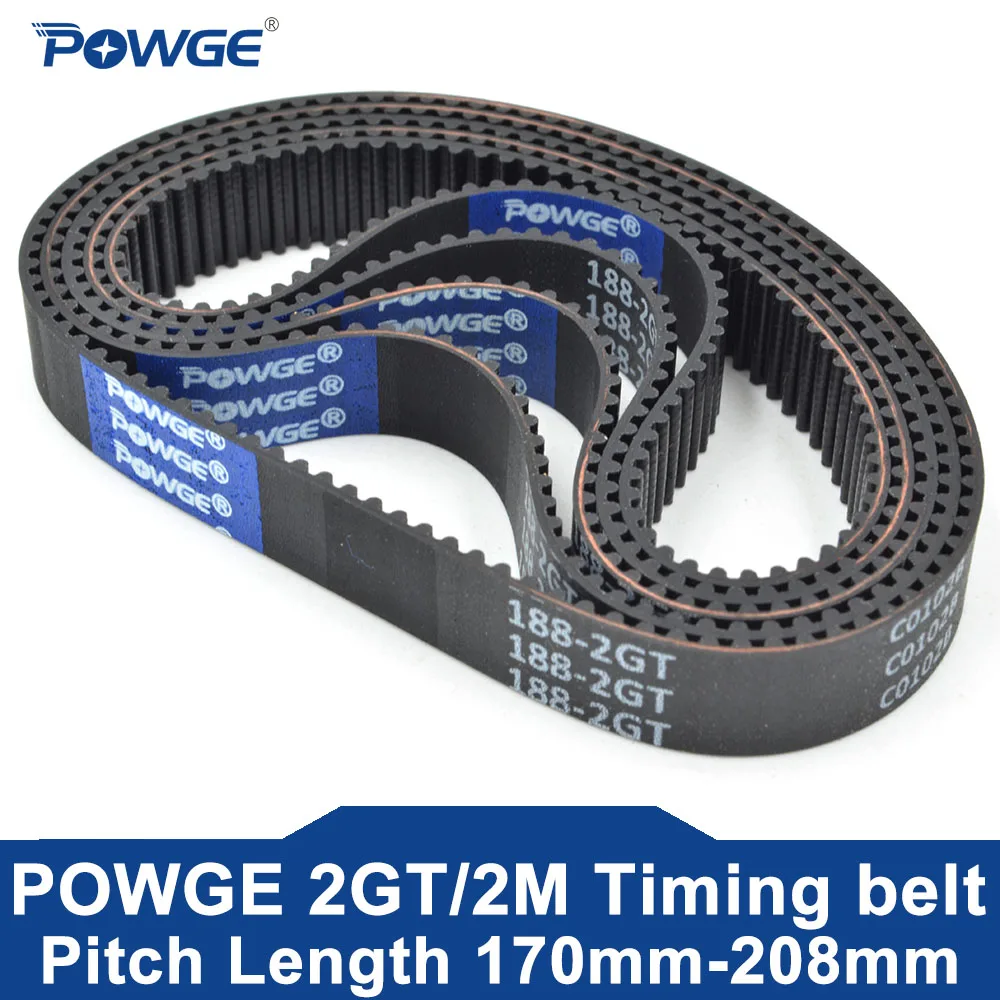 POWGE 2M 2GT Pasek rozrządu Lp=170 172 174 176 178 180 182 184 186 188 190 192 194 196 198 200 202 204 206 208 Szerokość 6/9mm Guma