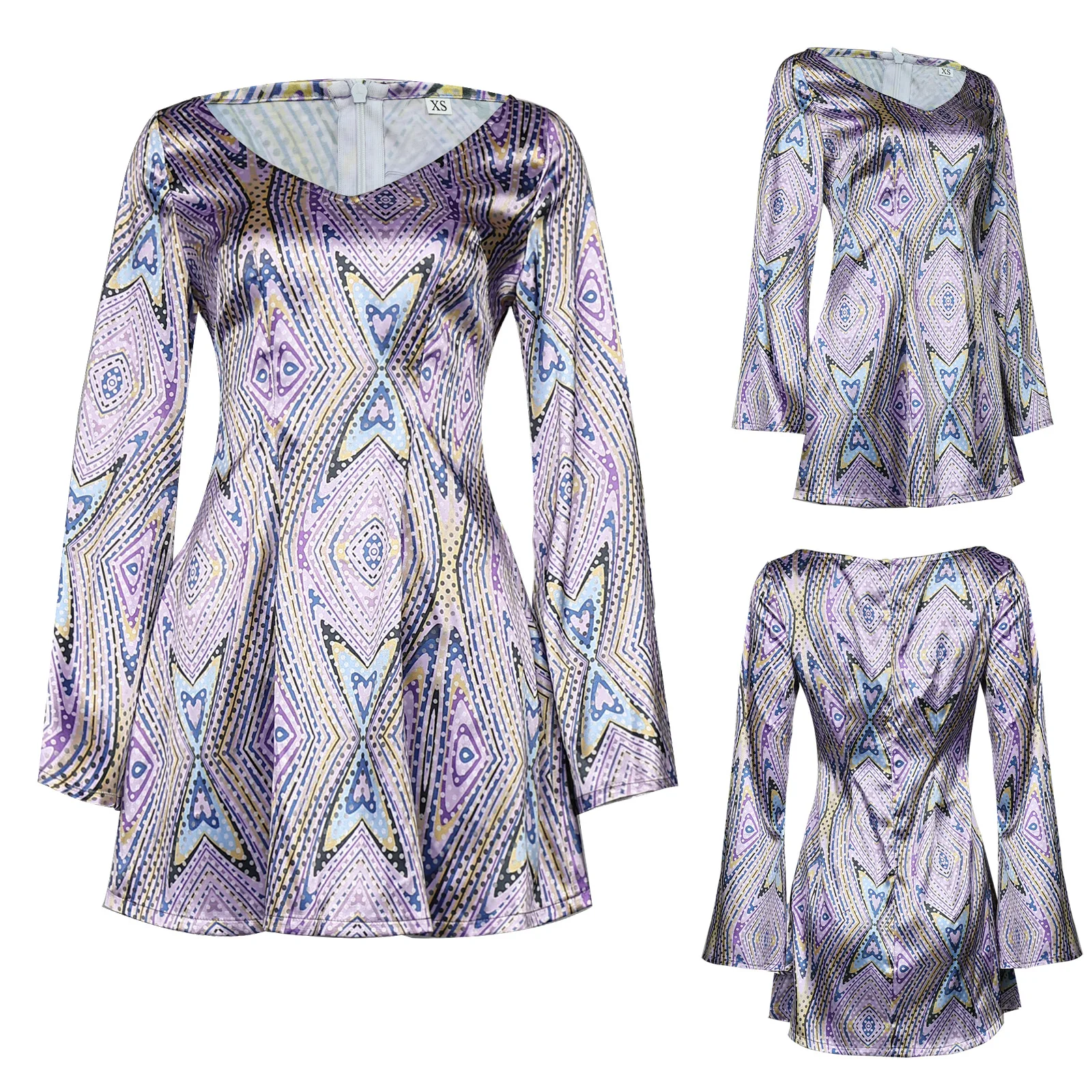 

Vintage Halloween Costume Disco Hippie Dress For Party Performance In Europe And America