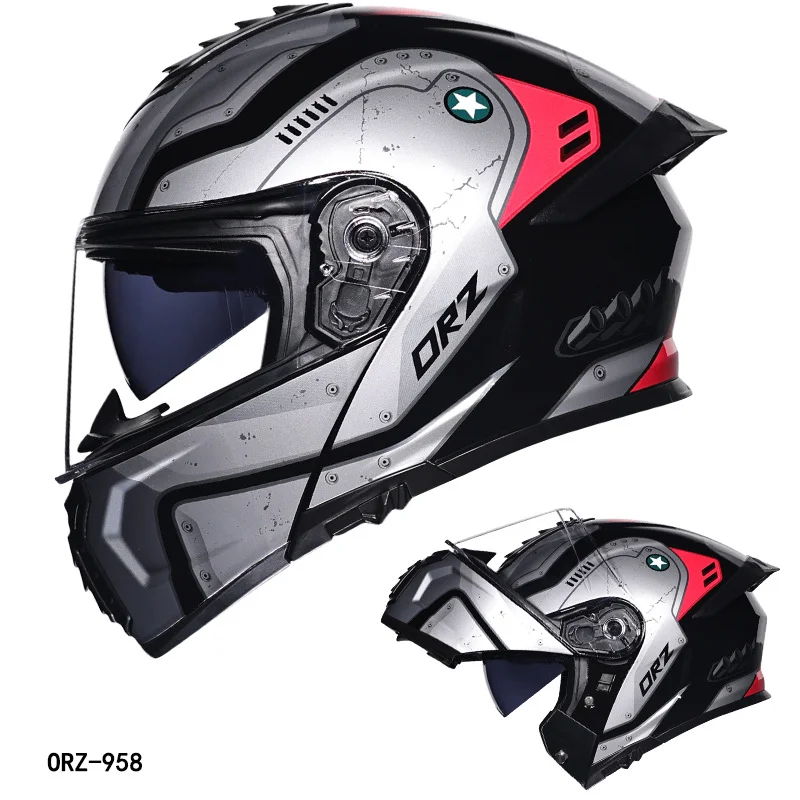 

Helmets For Motorcycles Helmet Uncovered Helmet Summer Double Mirror Tail Half Full Cover Style Personality Four Seasons