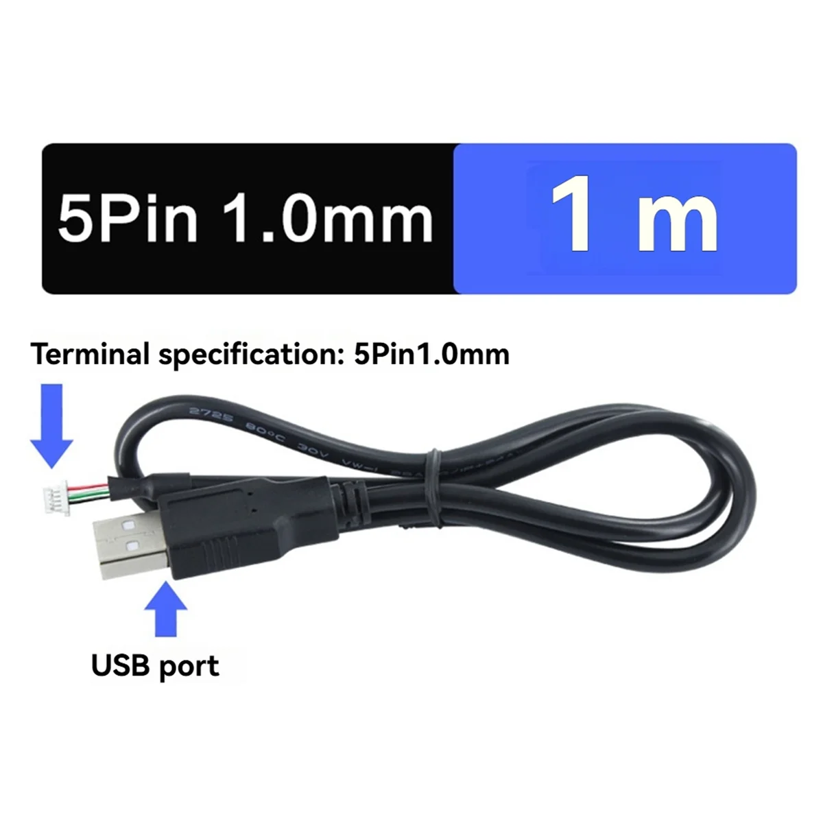 TEH-e5Pcs USB to 5Pin Cable for Camera Modules Camera Module Data Connection Cable 5P 1.0mm 1