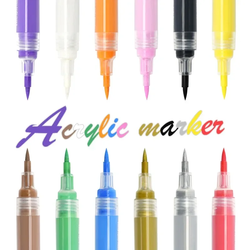 Soft-head Valve Acrylic Marker Set Color Tattoo Pencil DIY Guka Ceramic Model Doodle Pen for Direct Ink in Multiple Scenarios