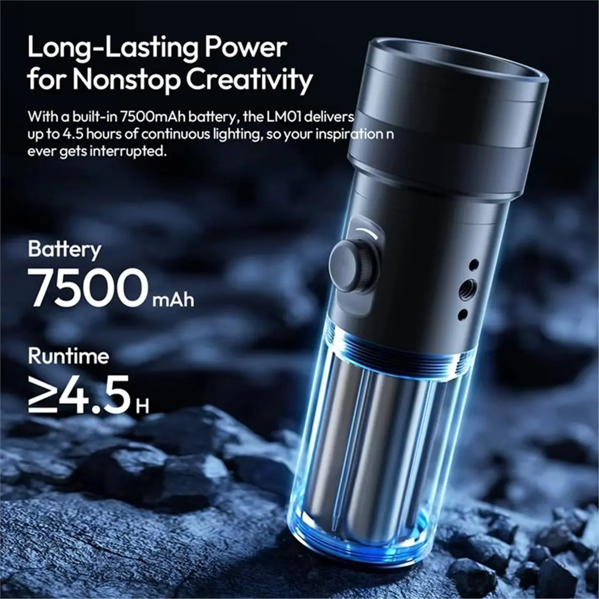 

Punctual- LM01 RGB LED Flashlight with LA04 Light Stand Adapter Bracket Ambient Light with 20 Filters Projection Lighting