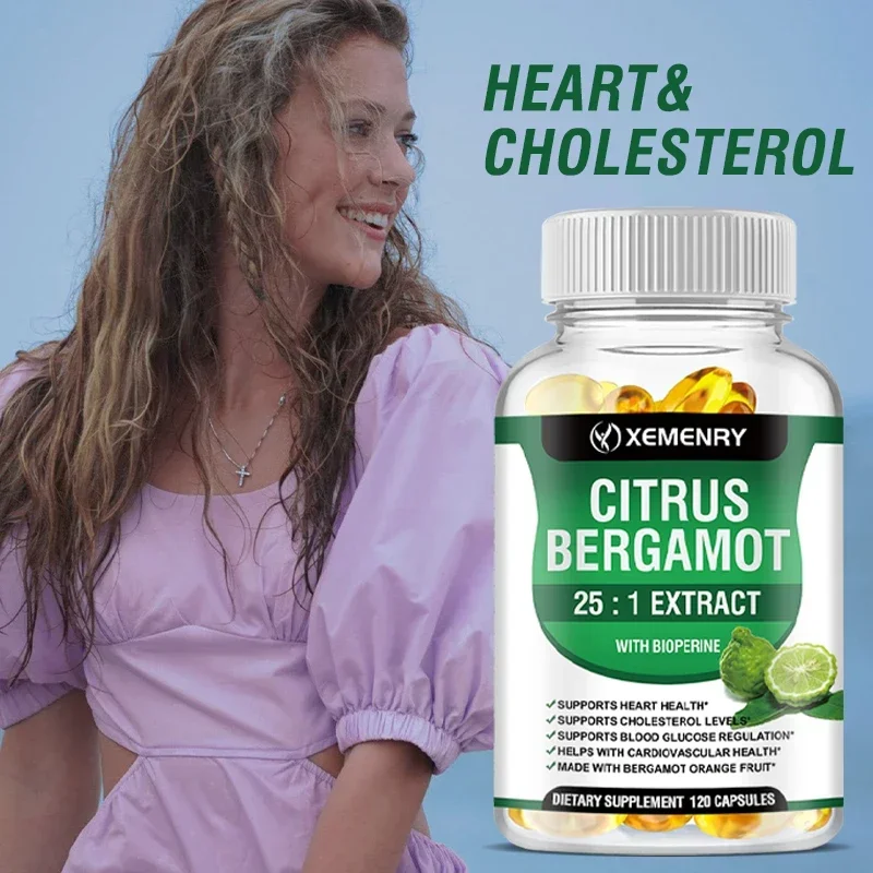 

Citrus Bergamot Capsules - Improves Mood, Skin Care, Antioxidants, Supports Heart and Cardiovascular Health, Immune Support