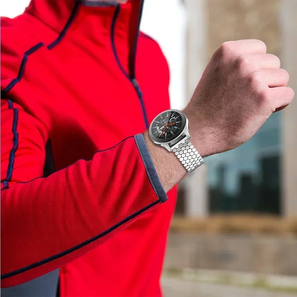 Cinturino in acciaio inossidabile di lusso da 22 mm per Amazfit Bip 6 5 5 Unity/Pace/Cheetah Pro Bracciale per Amazfit Stratos/GTR 4 3 2 cinturino in metallo