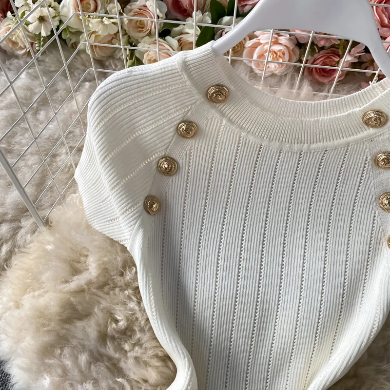 Estate 2025 Sexy rotondo Ne Design Vita snellente di media lunghezza Avvolgente lavorato a maglia Corpo ort Sve Dr Coreano Sle Vita alta