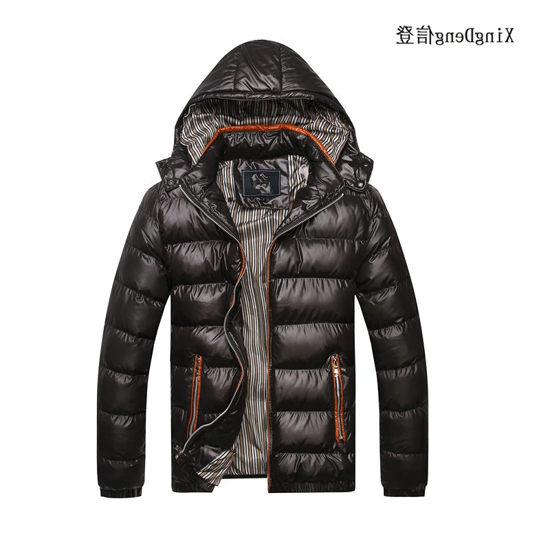 Winter fashion warm Jackets Men Hat Detachable top Coat Cotton Outwear Coats Hooded Collar Slim Clothes Thick Parkas