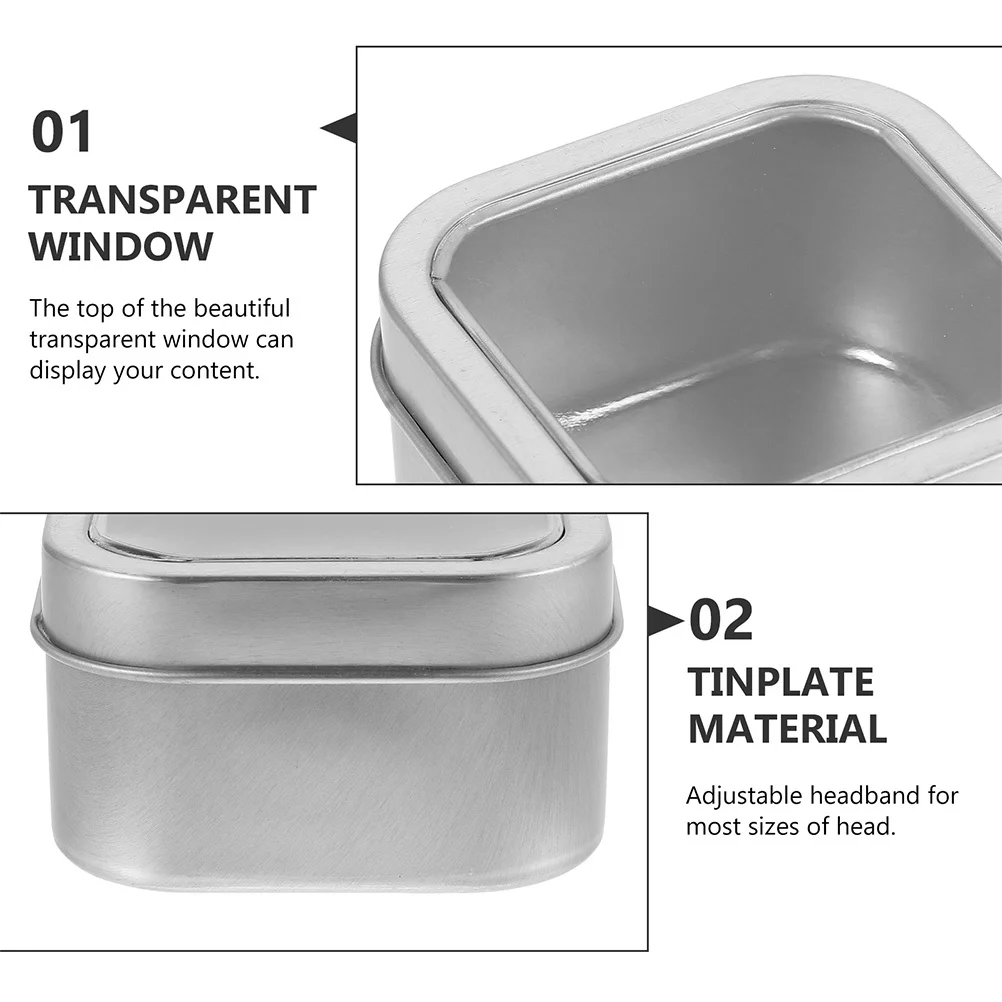 9pcs Metal Storage Tins Transparent Window Matte Finish For Candy Jewelry Organizer Tinplate Container Gift Packaging Box Party