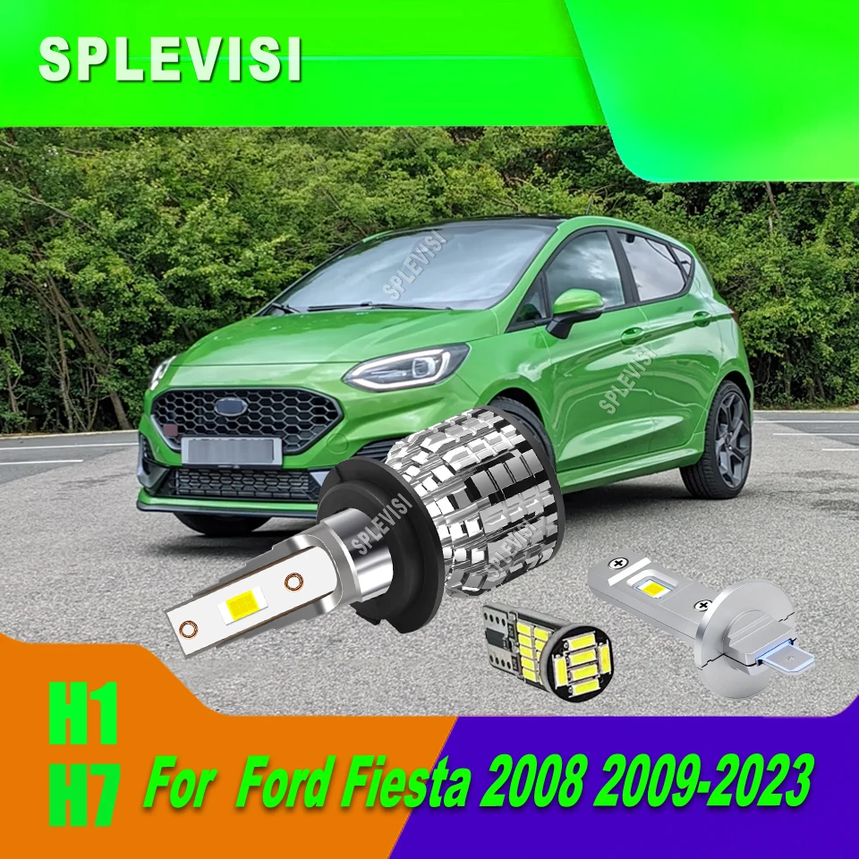 

H7 H1 6000K White Headlight Bulbs 12v- Built-in whole 6063 aviation aluminum body For Ford Fiesta 2008 2009 2010 2011 2012-2023