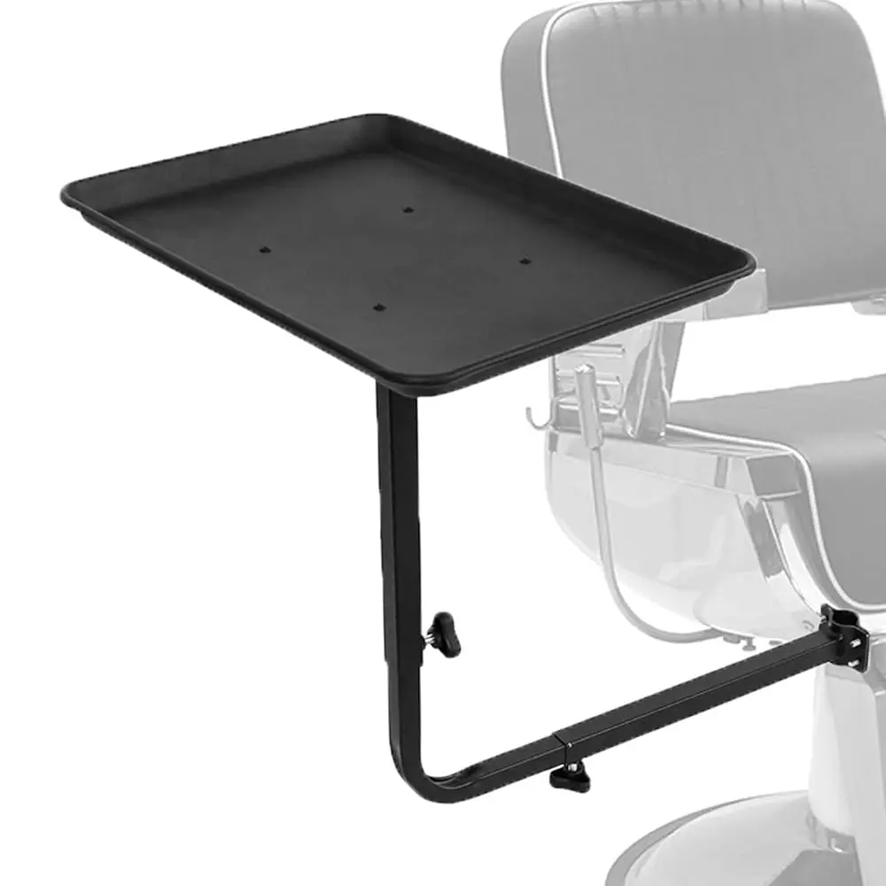 

Salon Tray Attached To Chair, Metal Salon Tray For Hair Stylist With 360 Degree Rotation, Hairstylist Tray For Hairdressing