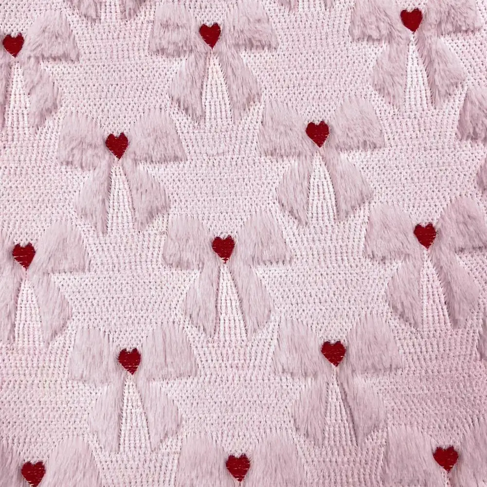 Bow Love Throw Pillow Cover Traditional Decor Pillowcase Valentine Day Throw Pillow Cover with Bowknot Heart Pattern for Chair