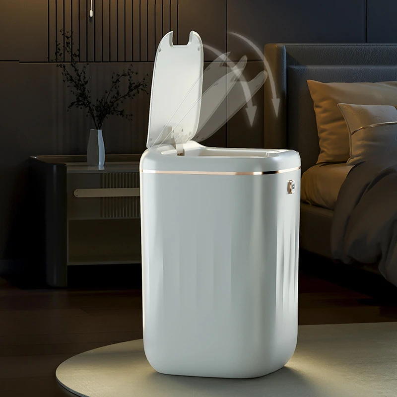 20L/22L Smart Trash Can Automatic Waterproof Electric Large Capacity Waste Kitchen Bathroom Bedroom Automatic Sensor Garbage