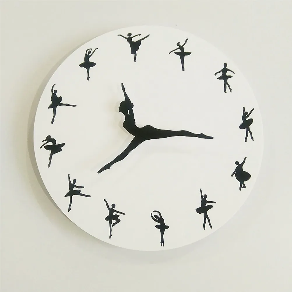 

Charming Ballerina Wall Clock Large Ballet Dancing Hands Legs Represent Time Super Mute Movement Home Wall Watch Living