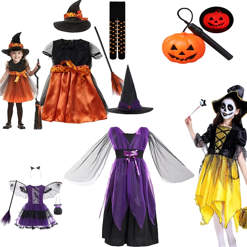 

Children Cosplay Witch Costumes Halloween Fantasy Vampire Costumes Girl Tutu Carnival Dress Sets and Accessories To Choose From