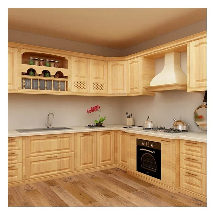 Solid Wood Pine Kitchen Storage Cabinet