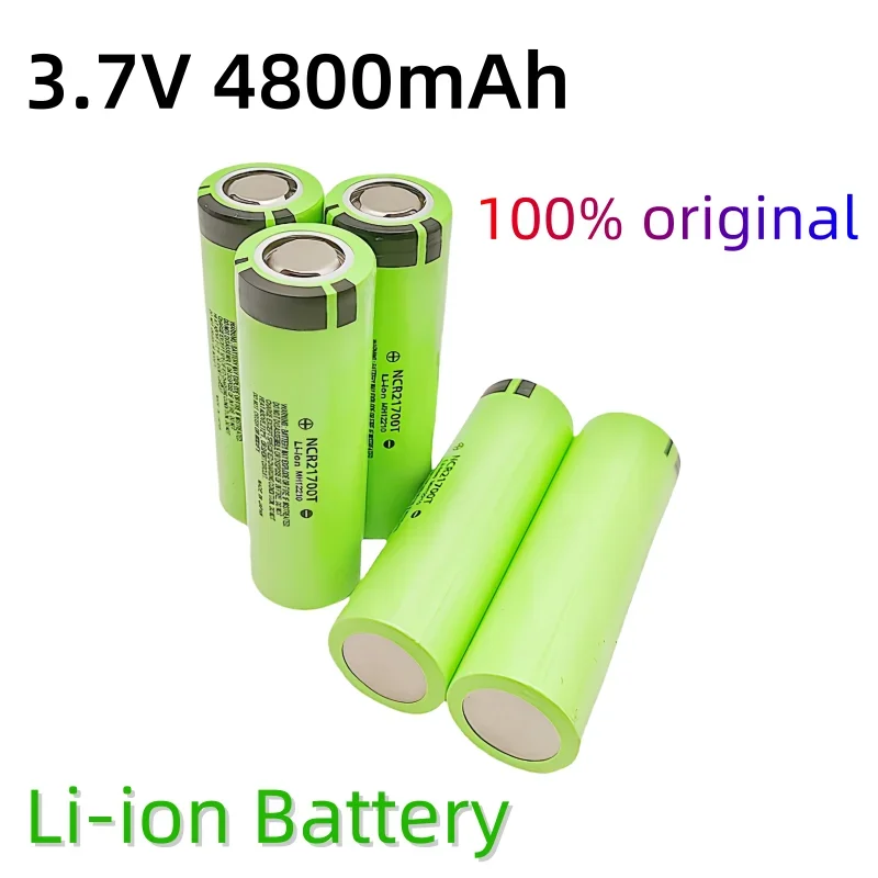 100%Original NCR21700T 21700 3.7V 4800mAh High Capacity lpega Lithium Rechargeable Batteries Cell For Flashlight Power Bank Toys