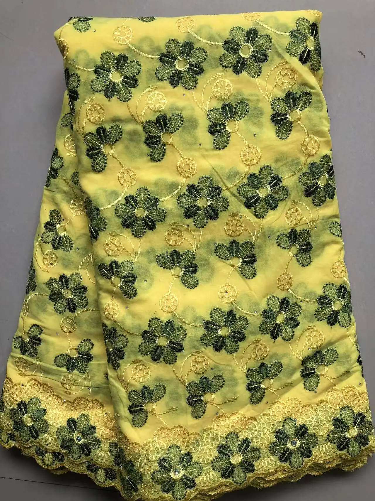 yellow-african-swiss-voile-lace-cotton-fabric-high-quality-2026-embroidered-5-yards-dry-lace-nigerian-lace-fabric-for-sewing