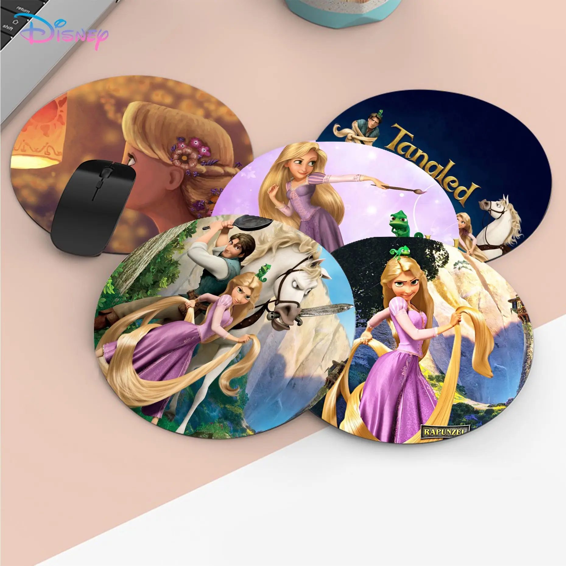 Disney Tangled Rapunzel princess Mousepad Small Round Speed Version Game Computer Keyboard Mat PC Laptop Mouse mat Desktop Mat