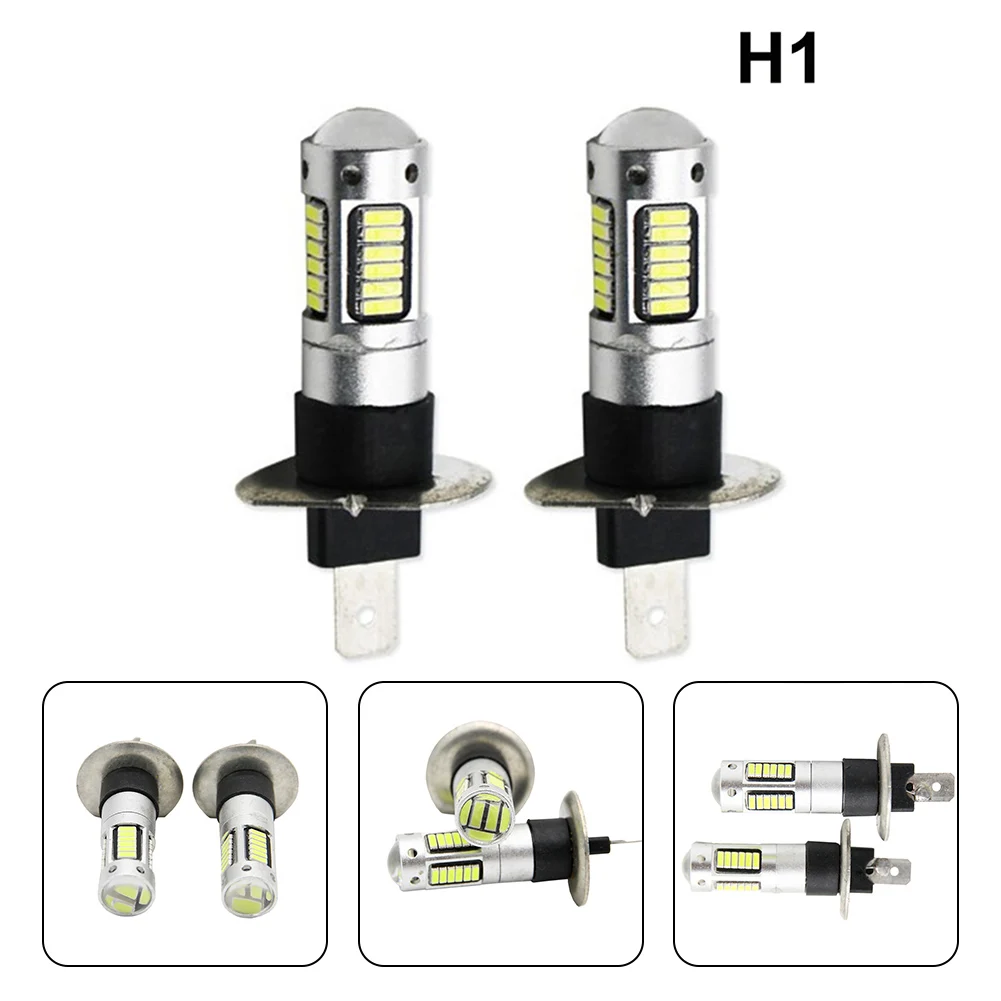 2Pcs H1 LED Fog Light Bulbs Kit 6000k 50W Exterior Car Headlight High Low Beam White Lamp