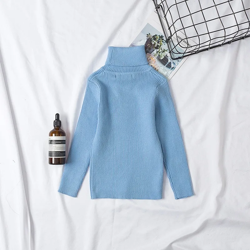 UNITIM Herbst Winter Kinder Mädchen Pullover Säugling Baby Mädchen Bonbonfarben Rollkragenpullover 1-6 Jahre Mädchen Einfache Lässige Strickwaren – Detail 9