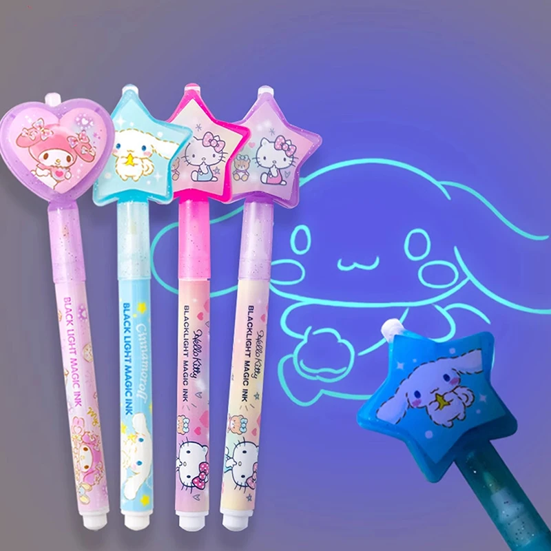 Sanrio Kawaii Cinnamoroll Kuromi Invisible Pen Cute Cartoon My Melody Highlighter Pen Children Toys Gift