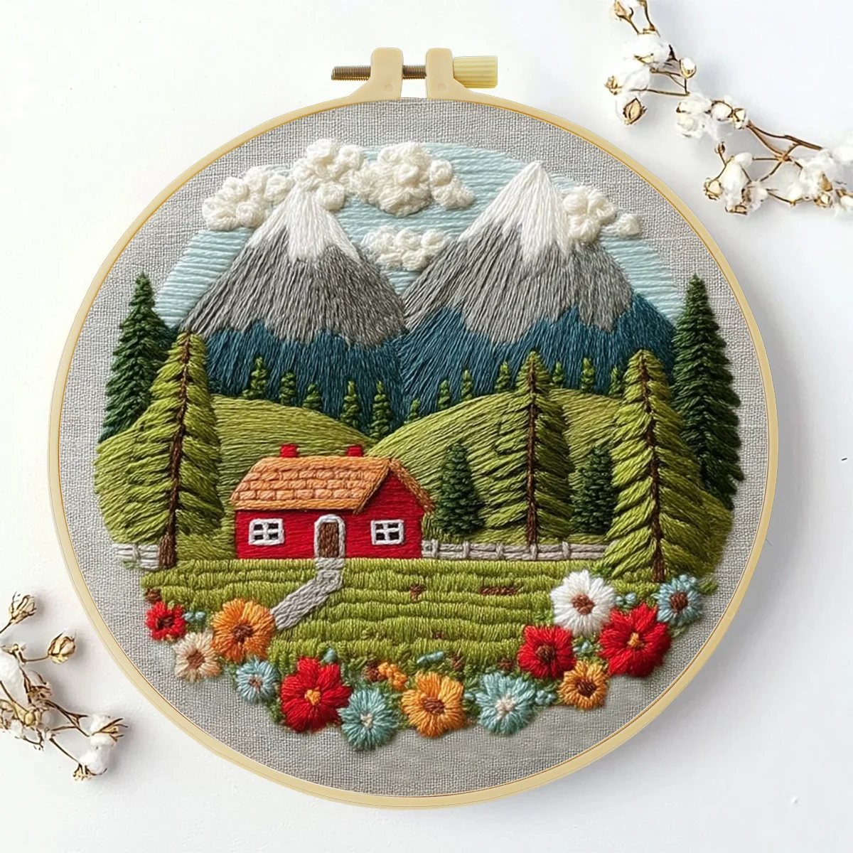 ThreadLux Kreuzstich-Set mit Fadenanleitung 30x40cm/11.8x15.7in Einfach zu befolgendes Weihnachtsgeschenk Familien-Dekorations-Kreuzstich-Set – Detail 2