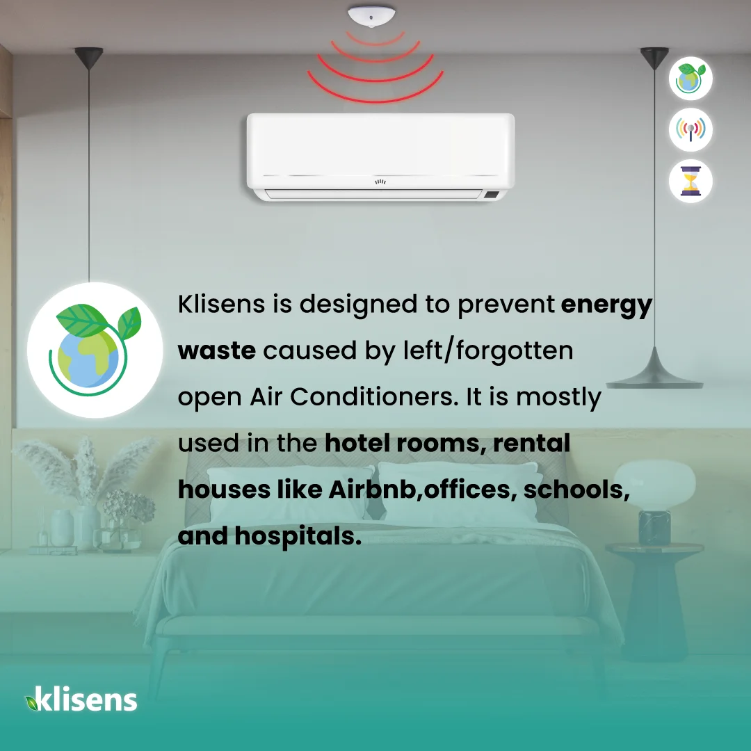 K1100 SMART HUMAN SENSOR FOR AIR CONDITIONER ENERGY SAVING CONTROLLER HOTELS AIRBNB OFFICES NO WIRES BATTERY OPERATED ! KLISENS